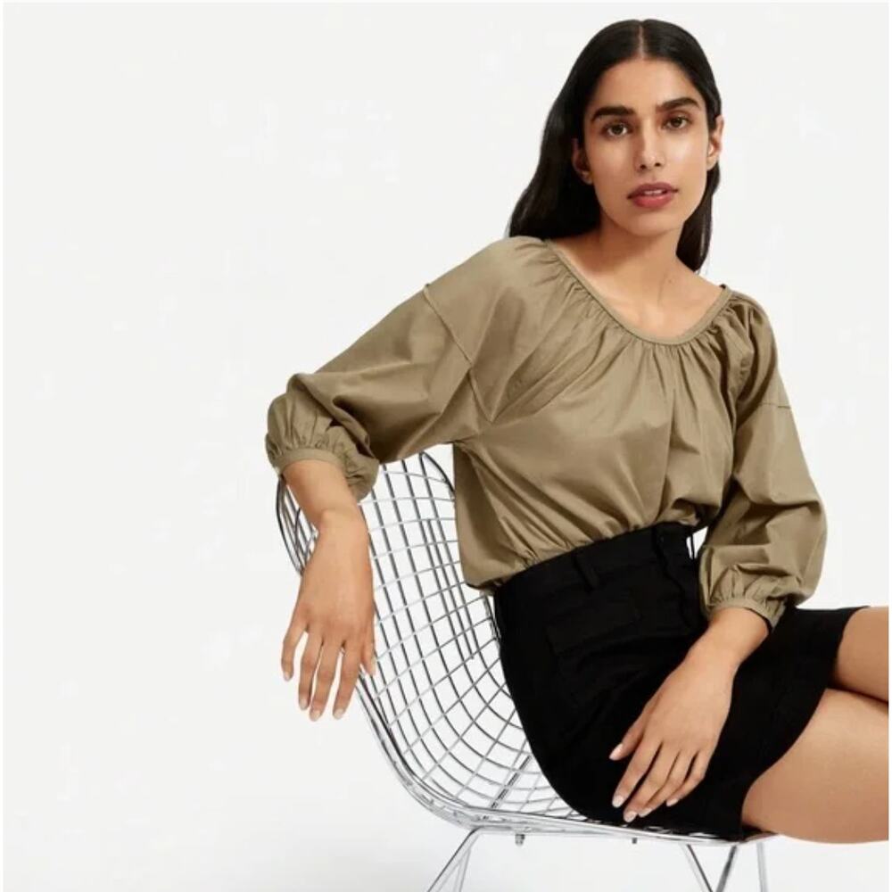 Everlane Women's Blouse in olive green size 0